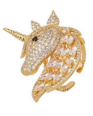 Eye Candy LA Cz Unicorn Adjustable Ring - White