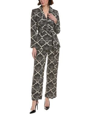 Nanette Lepore 2Pc Printed Suit Jacket & Pant - Black