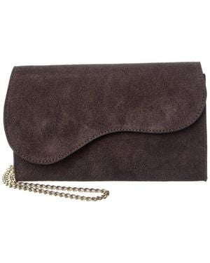 Persaman New York Dora Suede Clutch - Brown