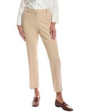 Lafayette 148 New York Manhattan Wool-Blend Slim Cigarette Ankle Pant - Natural