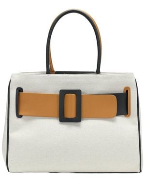 Tiffany & Fred Paris Tiffany And Fred Paris Canvas Leather Belted Top Handle Satchel - White