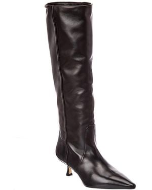 Stuart Weitzman Naomi Leather Knee-High Boot - Black