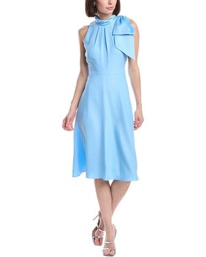 Eliza J Sleeveless Funnel Neck Mini Dress - Blue