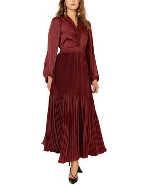Hale Bob Alisson Long Sleeve Maxi Dress - Red