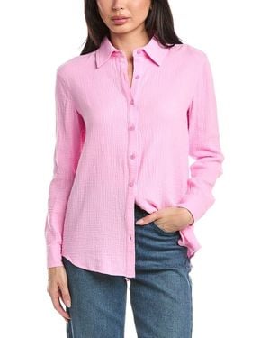 Stellah Kyra Double Gauze Button Down Shirt - Pink