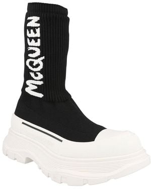 McQueen Ribbed Tread Slick Boot - Black