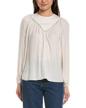 Philosophy Embroidered Crochet-Trim Blouse - White