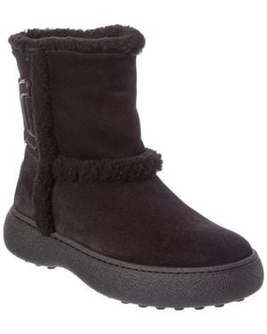 Tod's Suede & Shearling Boot - Brown