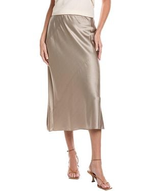 Eileen Fisher Petite Bias Silk-Blend Midi Skirt - Natural