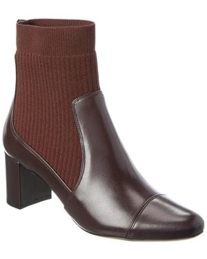 Alexandre Birman Becky 60 Knit & Leather Bootie - Brown