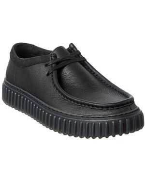 Clarks Torhill Lo Leather Trainer - Black