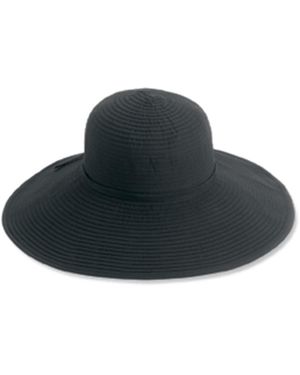 San Diego Hat Ribbon Braided Floppy Hat - Black