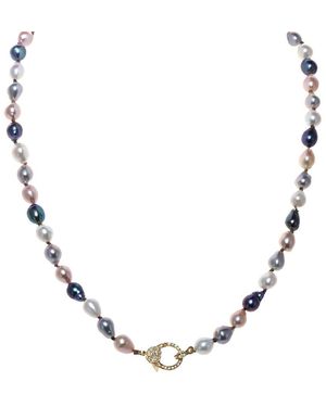 Margo Morrison Vermeil 0.57 Ct. Tw. Diamond & Pearl Necklace - Metallic