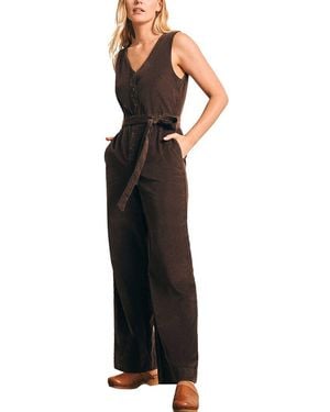 Faherty Stretch Corduroy Alina Jumpsuit - Black
