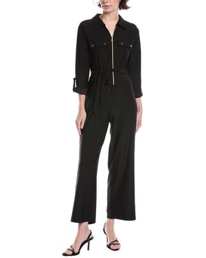 Sharagano Front Zip Jumpsuit - Black