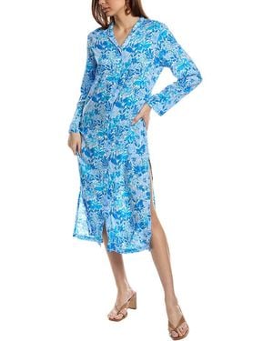 Walker & Wade Mandarin Shirtdress - Blue