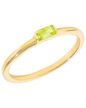 TIRAMISU 14K Over 0.12 Ct. Tw. Peridot Solitaire Ring - Metallic