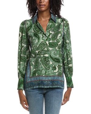 Tahari The Olivia Regent Paisley Blouse - Green