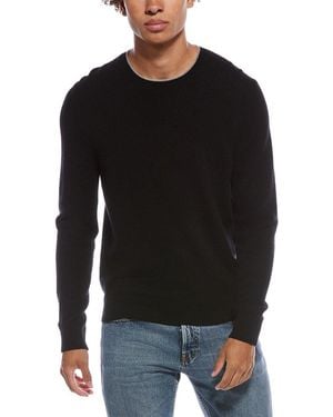 Amicale Cashmere Brioche Two-Tone Cashmere Crewneck Jumper - Black