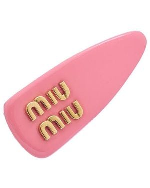 Miu Miu Logo Hair Clip - Pink