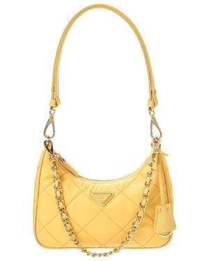 Prada Re-Edition 1995 Chaine Re-Nylon & Leather Mini Hobo Bag - Metallic