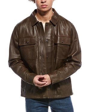 Belstaff Quarry Leather Overshirt - Brown