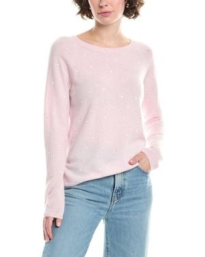 InCashmere Pearl Stud & Rhinestone Wool & Cashmere-Blend Jumper - Pink