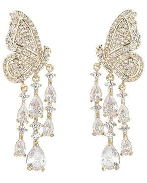 Eye Candy LA Cz Painted Lady Dangle Earrings - White