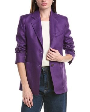 Max Mara Guglia Linen-Blend Jacket - Purple