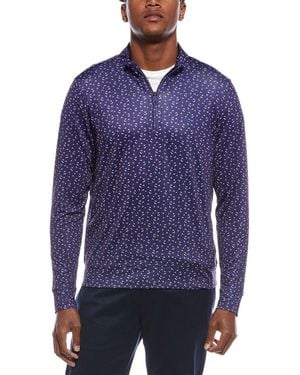 Tailorbyrd Golf Pin Flags Printed Performance 1/4-Zip Pullover - Blue