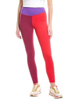 Terez Colorblocked Polyester-Spandex Leggings - Red