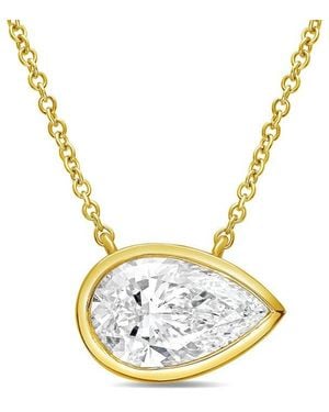 Diana M. Jewels Diana M. 14K 8.00 Ct. Tw. Lab-Grown Diamond Pendant Necklace - Metallic