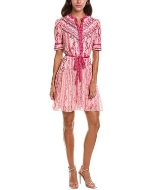 Saloni Silk Mini Dress - Pink