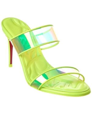Christian Louboutin Just Loubi 85 Vinyl & Leather Sandal - Green