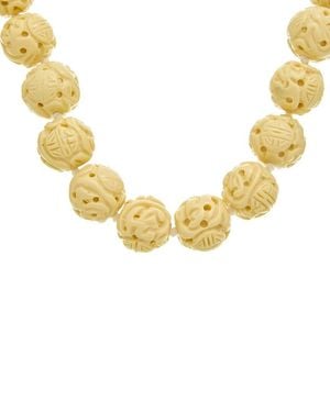 Kenneth Jay Lane Plated Beaded Necklace - Metallic