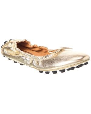 Tod's Leather Ballet Flat - Natural