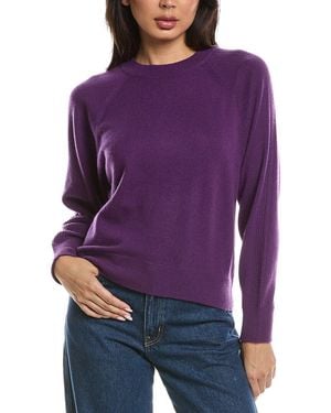 Forte Rib Trim 100% Cashmere Sweatshirt - Purple