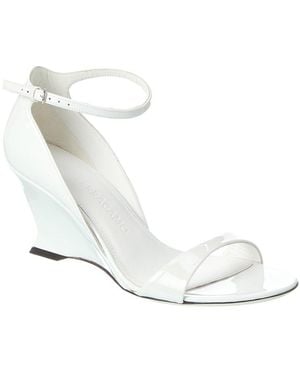 Ferragamo Vidette Leather Wedge Sandal - White