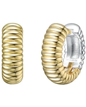 Rachel Glauber Plated Hoop Earrings - Metallic