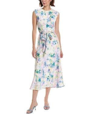 Tahari Sleeveless Midi Dress - Blue
