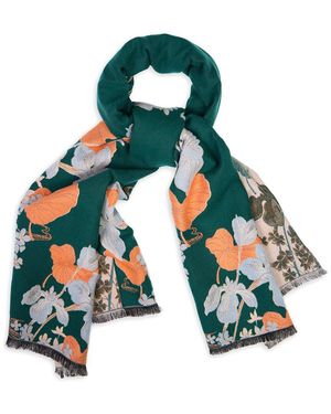 Saachi Floral Reversible Scarf - Green