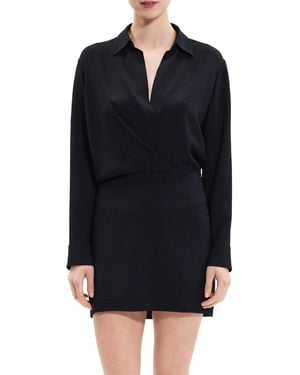 Theory Wrap Shirtdress - Black