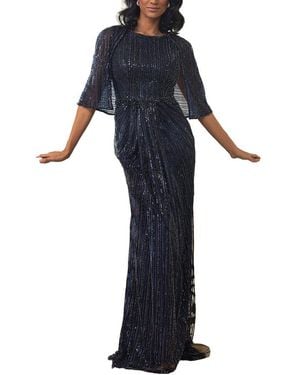 Terani Embellished Maxi Dress - Blue