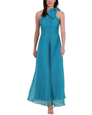 Eliza J Sleeveless Solid Walk-Thru Jumpsuit - Blue