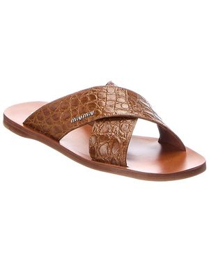 Miu Miu Leather Sandal - Brown