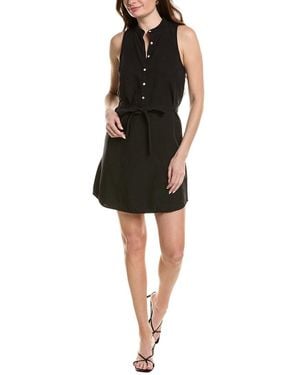 Bella Dahl Sleeveless Placket Linen-Blend Dress - Black