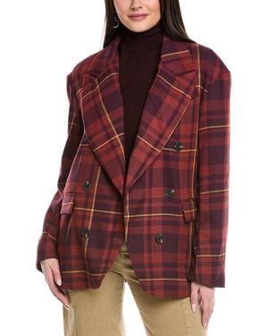 Free People Dean Double-Breasted Blazer - Red