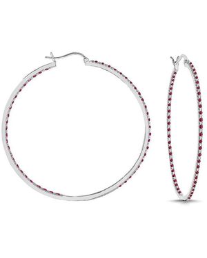 Rachel Glauber Plated Cz Inside Out Hoops - White