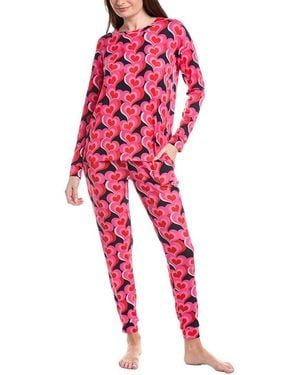 Room Service Pjs 2Pc Lorena Long Pyjama Set - Red