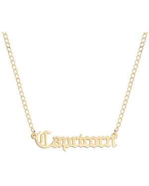Gabi Rielle Next-Level Layering 14K Over Gothic Script Capricorn Necklace - Metallic